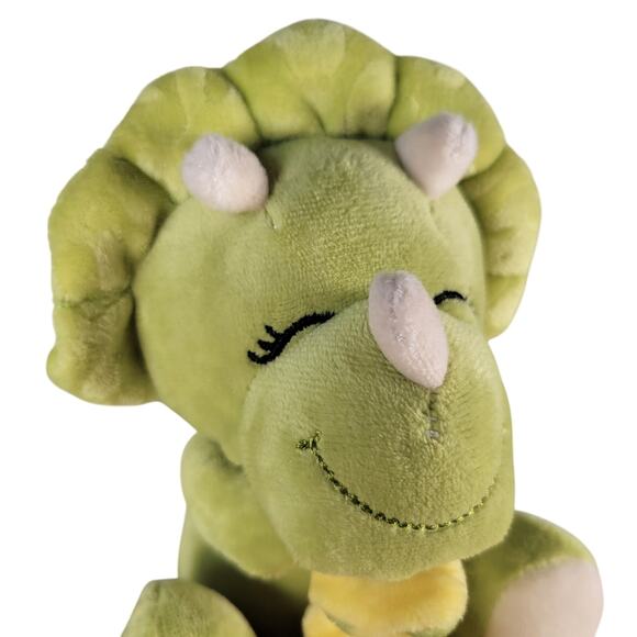 Triceratops Plush Dinosaur Baby Lovey Blanket Green Yellow 8"x8" Walgreens - Picture 12 of 16